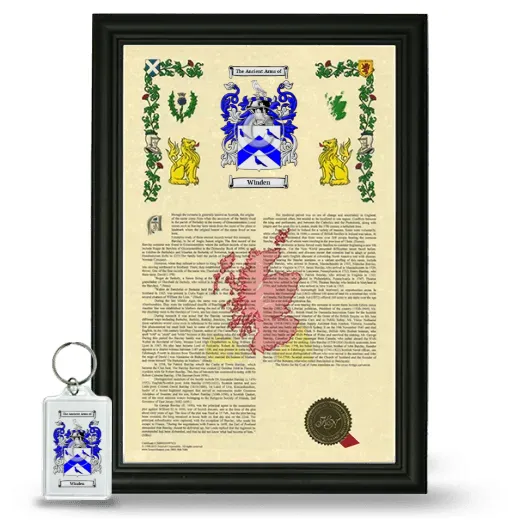 Winden Framed Armorial History and Keychain - Black