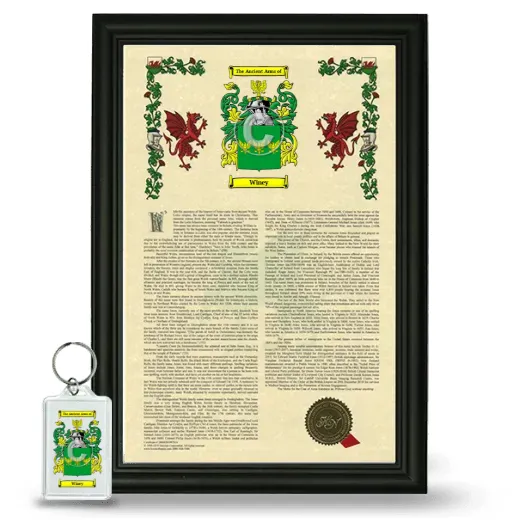Winey Framed Armorial History and Keychain - Black