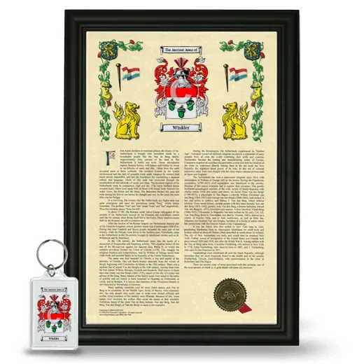 Winkler Framed Armorial History and Keychain - Black