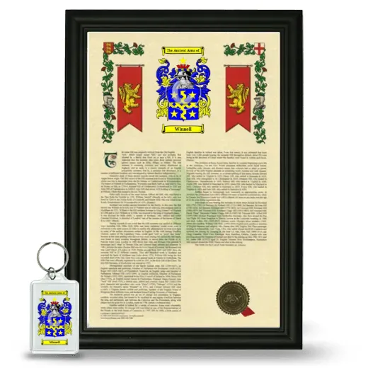 Winnell Framed Armorial History and Keychain - Black