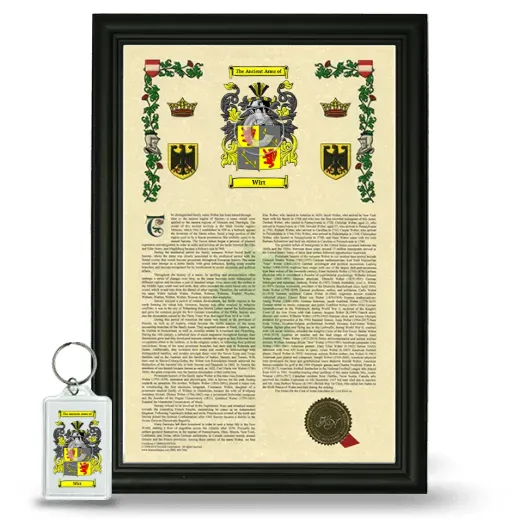 Wirt Framed Armorial History and Keychain - Black