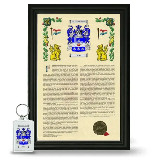 Witt Framed Armorial History and Keychain - Black
