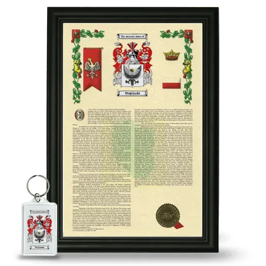 Wojcinski Framed Armorial History and Keychain - Black