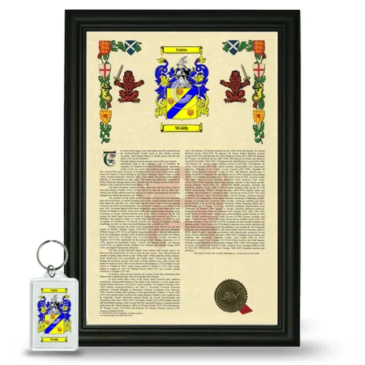 Woldy Framed Armorial History and Keychain - Black