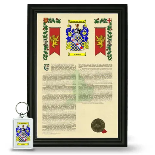 Worden Framed Armorial History and Keychain - Black