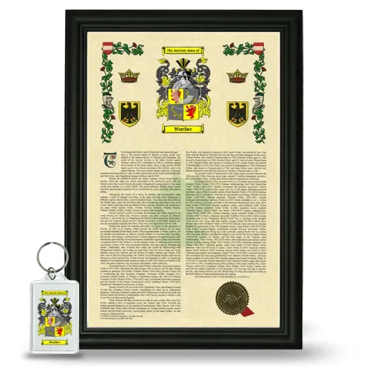 Worther Framed Armorial History and Keychain - Black