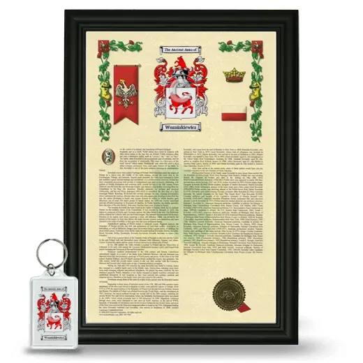 Wozniakiewicz Framed Armorial History and Keychain - Black
