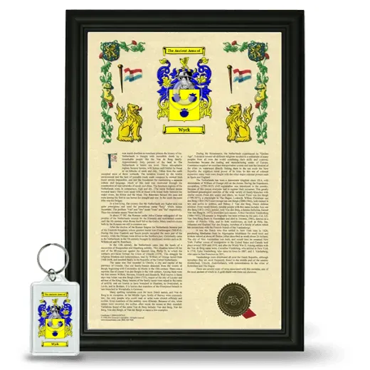 Wyck Framed Armorial History and Keychain - Black