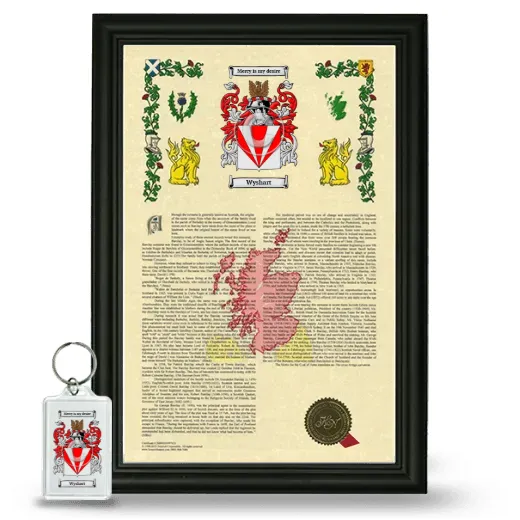 Wyshart Framed Armorial History and Keychain - Black