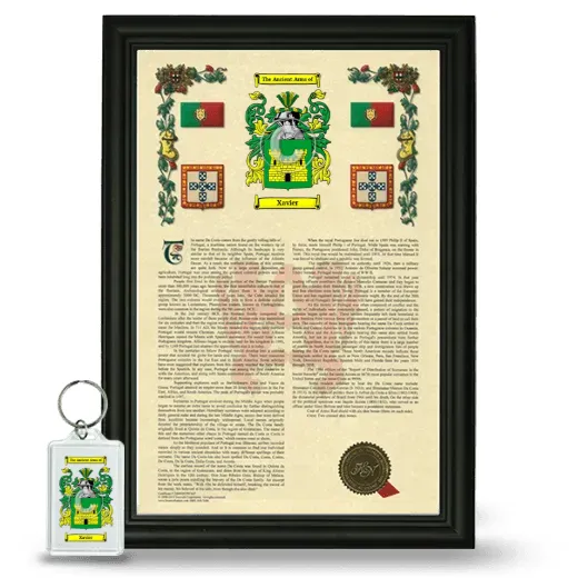 Xavier Framed Armorial History and Keychain - Black