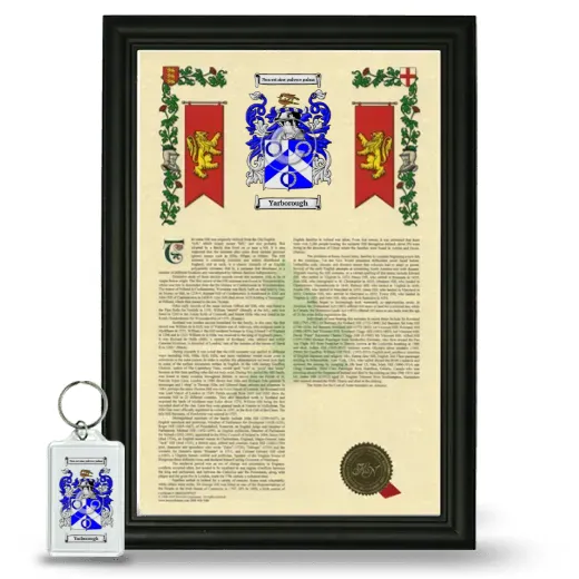 Yarborough Framed Armorial History and Keychain - Black