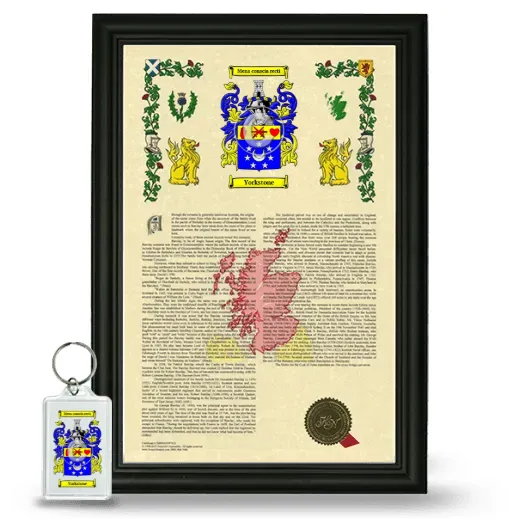 Yorkstone Framed Armorial History and Keychain - Black