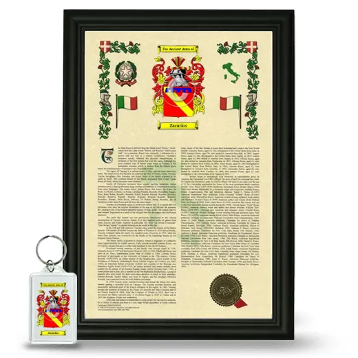 Zacarías Framed Armorial History and Keychain - Black