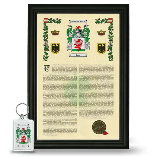 Zaer Framed Armorial History and Keychain - Black