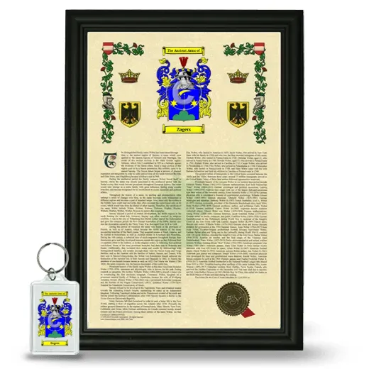 Zagers Framed Armorial History and Keychain - Black