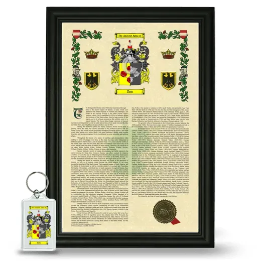 Zan Framed Armorial History and Keychain - Black