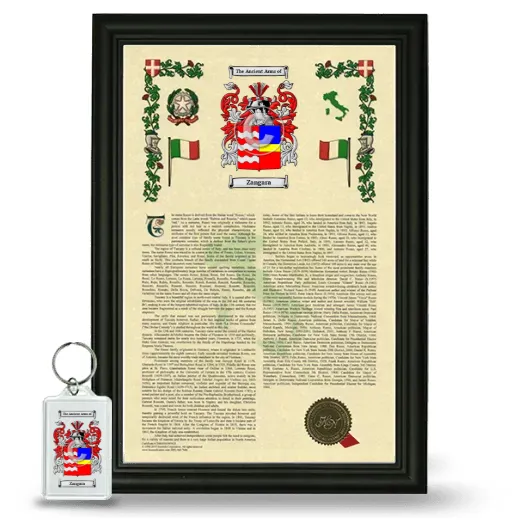 Zangara Framed Armorial History and Keychain - Black