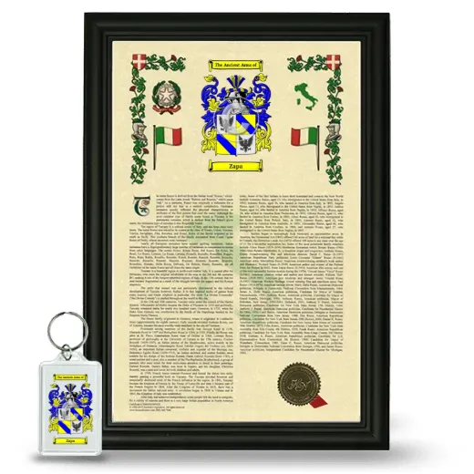 Zapa Framed Armorial History and Keychain - Black
