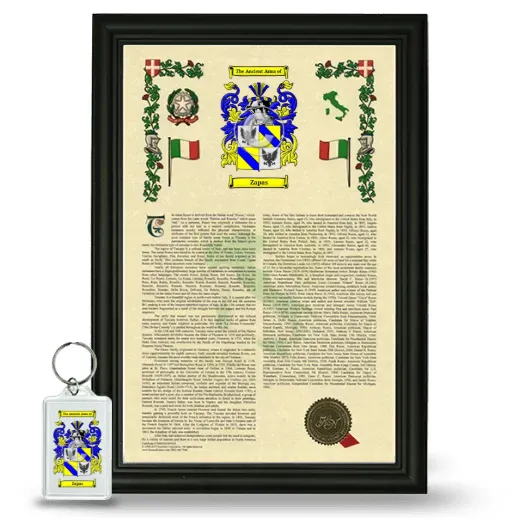 Zapas Framed Armorial History and Keychain - Black