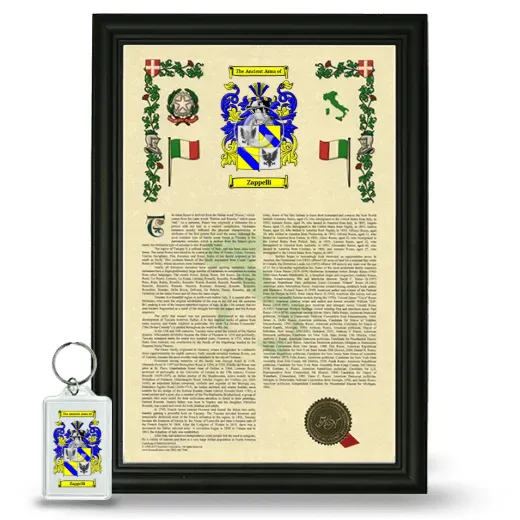 Zappelli Framed Armorial History and Keychain - Black