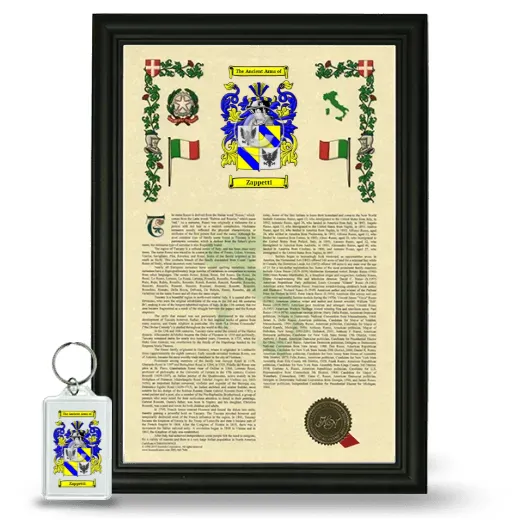 Zappetti Framed Armorial History and Keychain - Black