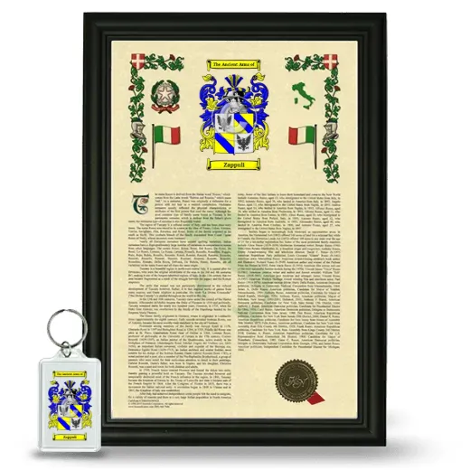 Zappuli Framed Armorial History and Keychain - Black