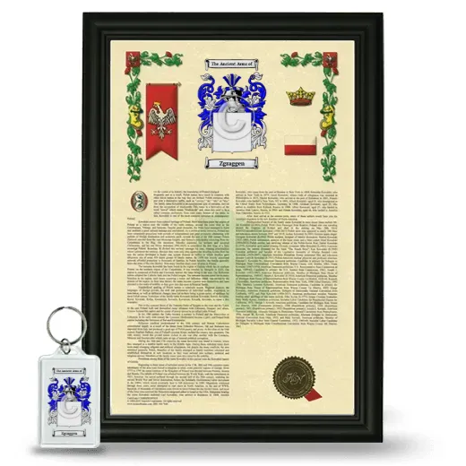 Zgraggen Framed Armorial History and Keychain - Black