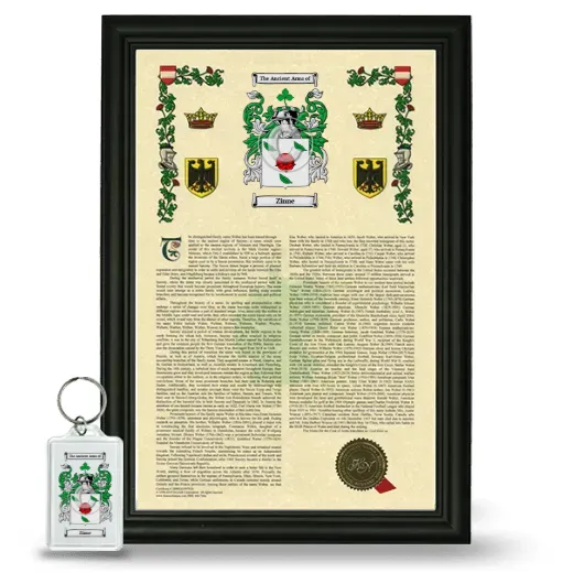Zinne Framed Armorial History and Keychain - Black