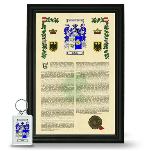 Zobrist Framed Armorial History and Keychain - Black