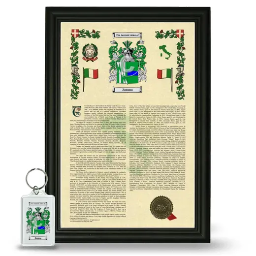 Zorano Framed Armorial History and Keychain - Black