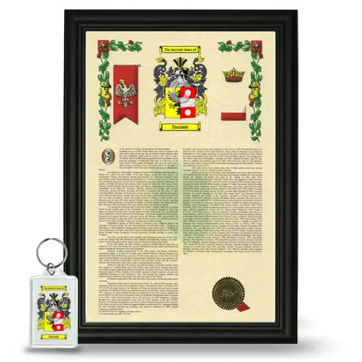 Zsarmir Framed Armorial History and Keychain - Black