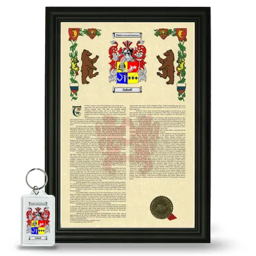 Zuboff Framed Armorial History and Keychain - Black