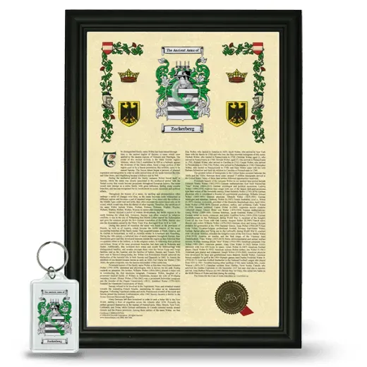 Zuckerberg Framed Armorial History and Keychain - Black