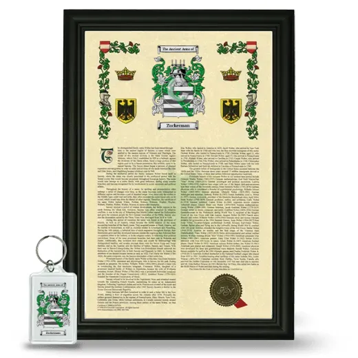 Zuckerman Framed Armorial History and Keychain - Black