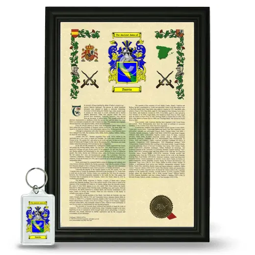 Zureta Framed Armorial History and Keychain - Black