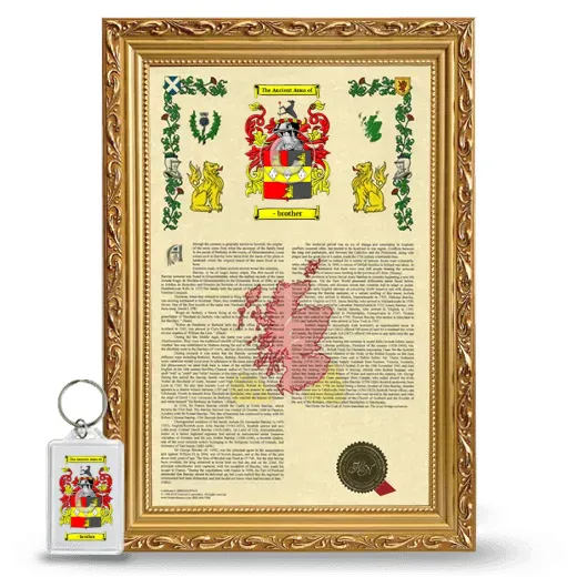 - brother Framed Armorial History and Keychain - Gold