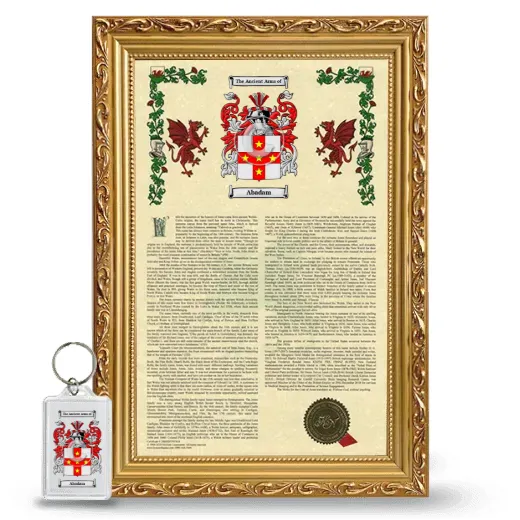 Abadam Framed Armorial History and Keychain - Gold