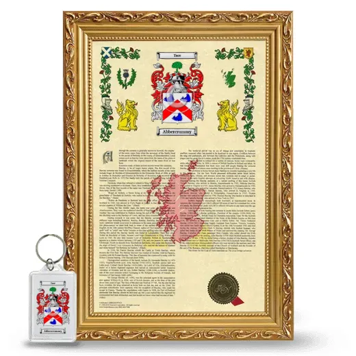 Abbercrummy Framed Armorial History and Keychain - Gold