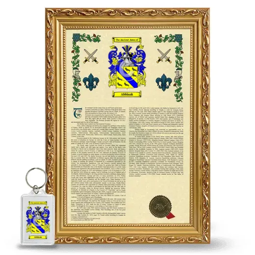 Abblank Framed Armorial History and Keychain - Gold
