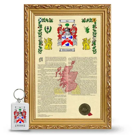 Abircrommbie Framed Armorial History and Keychain - Gold