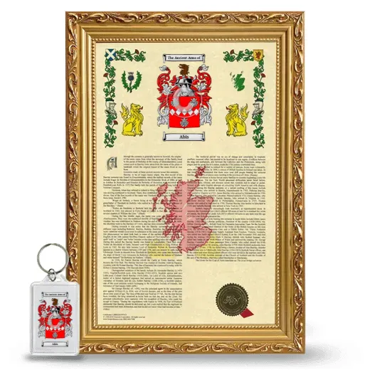 Abis Framed Armorial History and Keychain - Gold