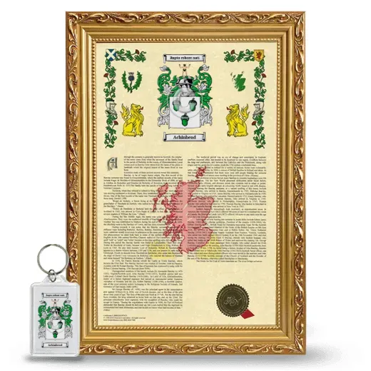 Achinhead Framed Armorial History and Keychain - Gold