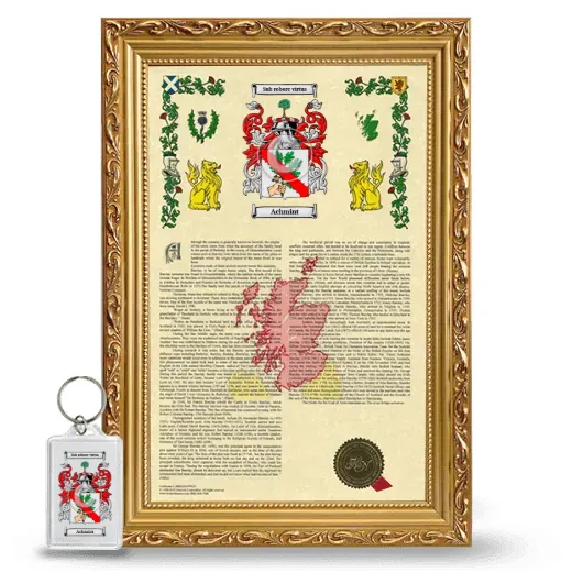 Achmint Framed Armorial History and Keychain - Gold