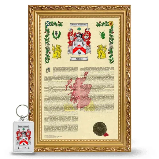 Ackend Framed Armorial History and Keychain - Gold
