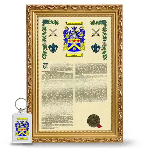 Addent Framed Armorial History and Keychain - Gold