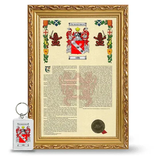Addy Framed Armorial History and Keychain - Gold