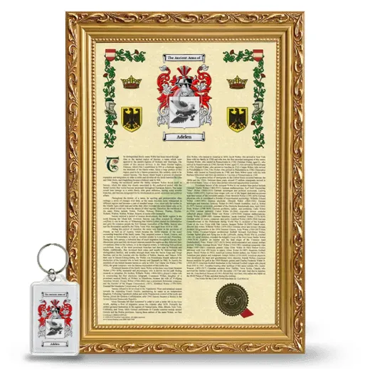 Adelen Framed Armorial History and Keychain - Gold
