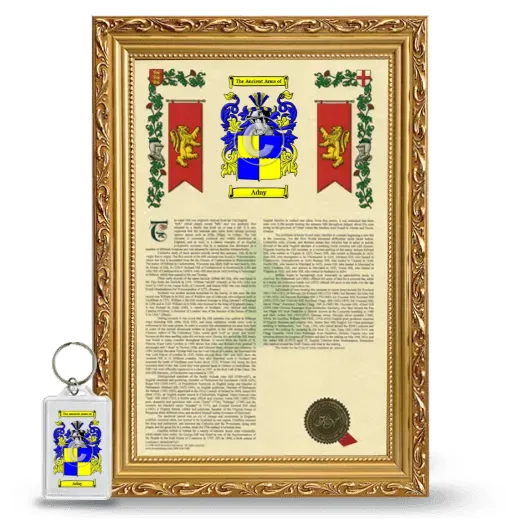Adny Framed Armorial History and Keychain - Gold