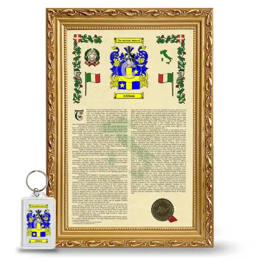 Adriana Framed Armorial History and Keychain - Gold