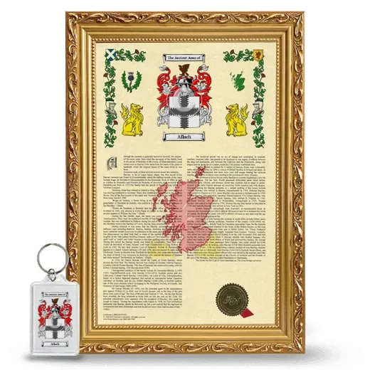 Aflach Framed Armorial History and Keychain - Gold